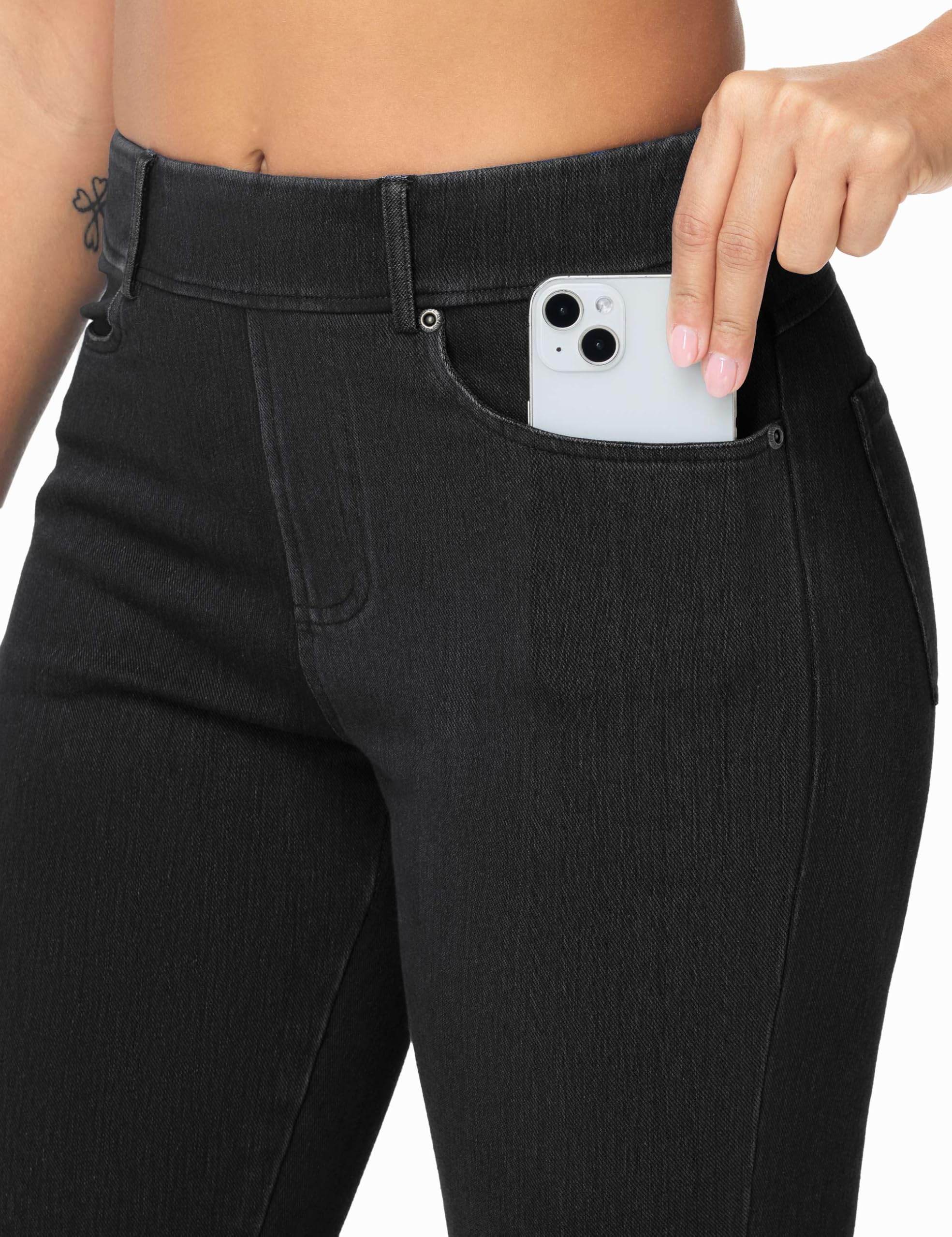 THE GYM PEOPLE Jeans da donna elasticizzati con fondo a campana, gamba larga, traspiranti, con tasche