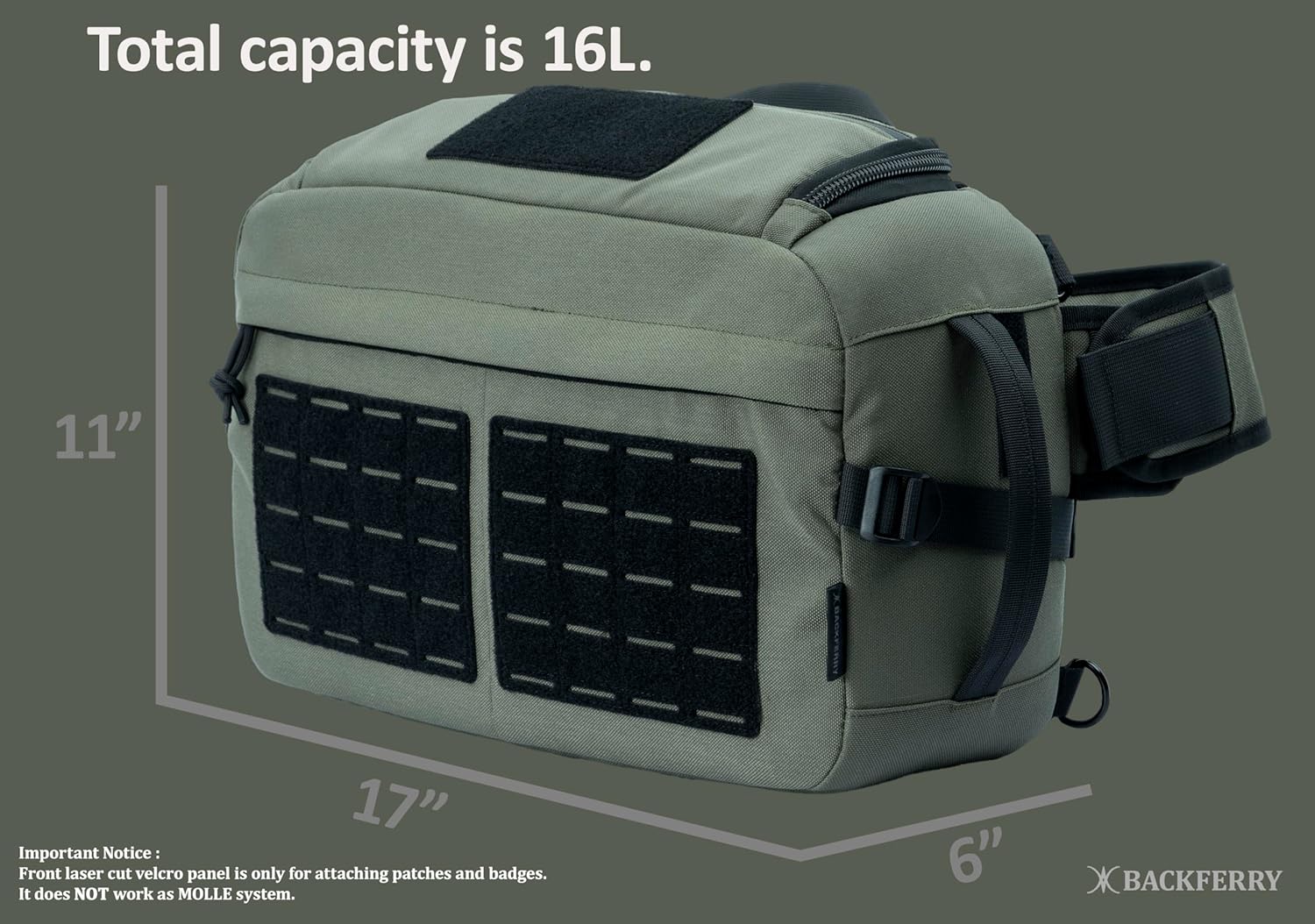 Tactical Sling Backpack – Durable 16L Crossbody Shoulder Bag for EDC, Hiking, Travel, Camping, Outdoor Utility – Men & Women - Image 2