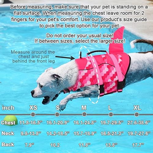 Miniatura 127 de Chaleco salvavidas de tiburón para perro, chaleco salvavidas ajustable para nadar con asa de rescate