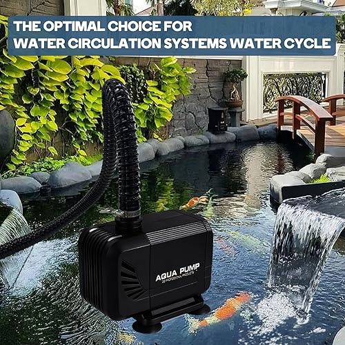 Miniatura 8 de Bomba de agua sumergible de 900 GPH de 45 W y tubo de 10 pies para caja de cascada de vertedero POND BOSS de 8 pulgadas de ancho