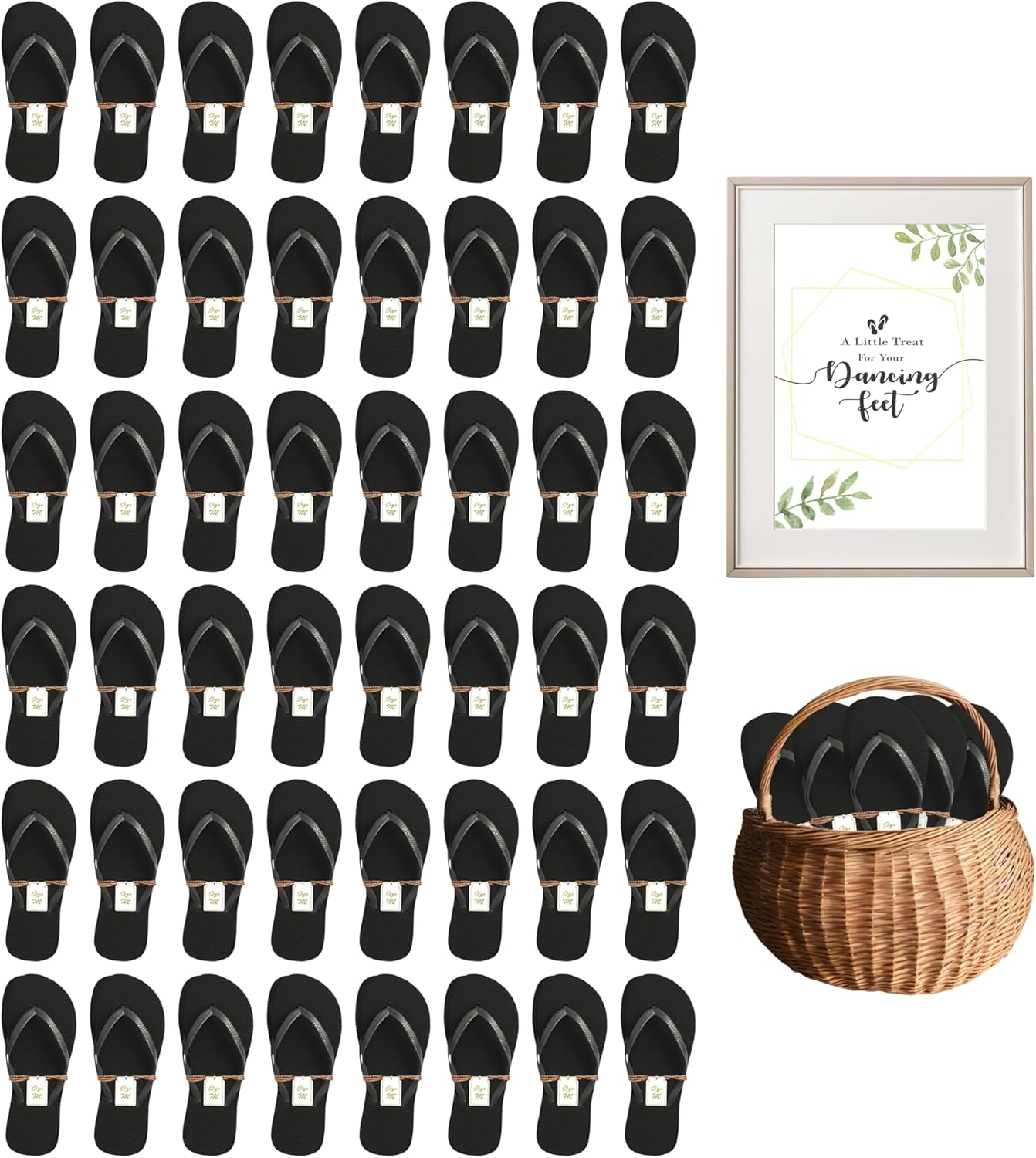 Bulk Flip Flops for Weddings | 48 Pairs | Reception Guest Slippers | Women Men Beach Pool Wholesale Sandals Pack