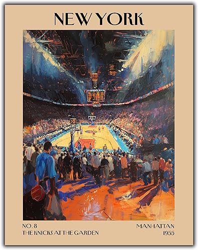 K&L DESIGN CO. Impresión artística retro vintage de Nueva York, póster sin marco de 11 x 14 pulgadas, recuerdos de la ciudad de Nueva York, bonita