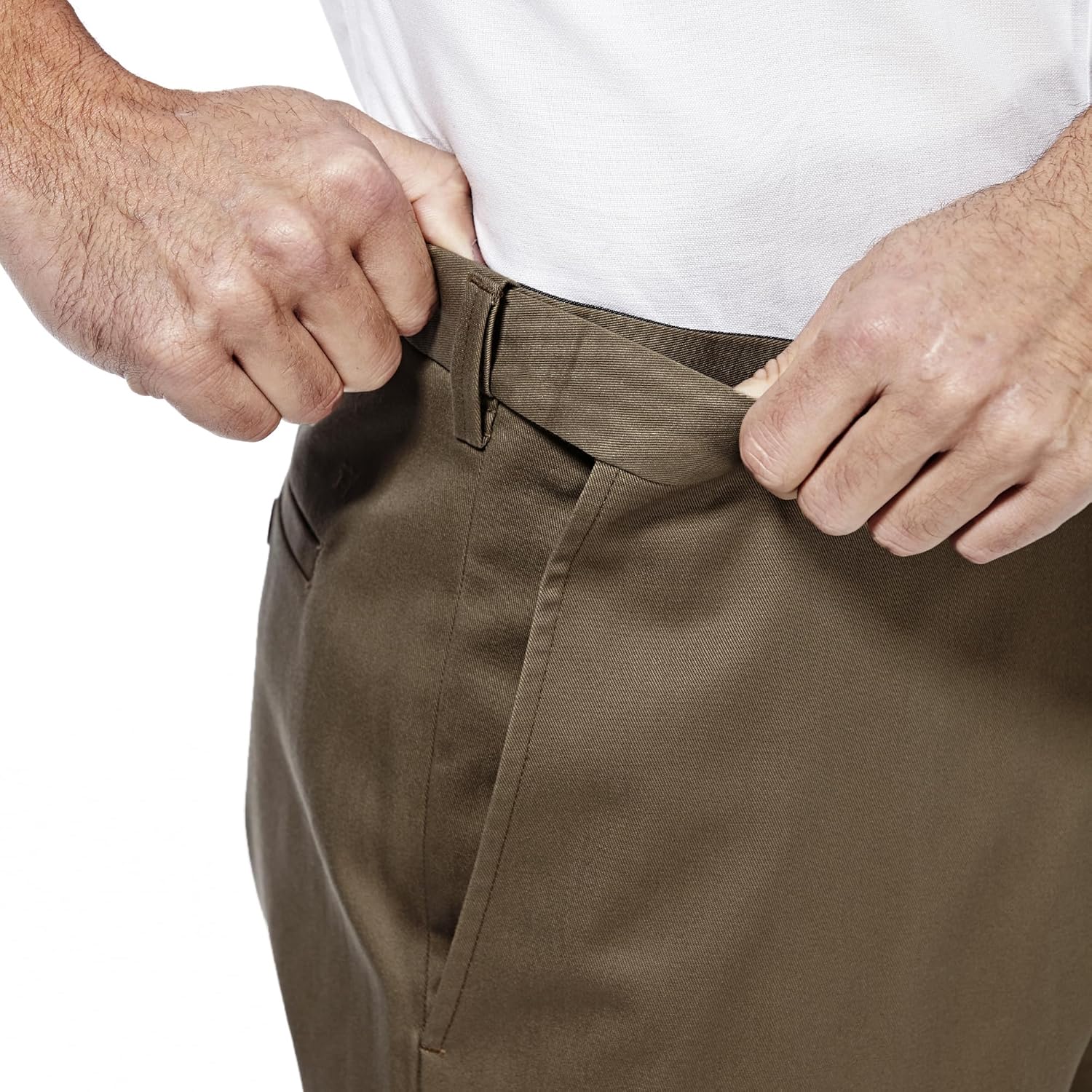 Haggar Men's Premium No Iron Khaki Classic Fit Flat Front Casual Pant (Regular and Big & Tall Sizes) - Image 4