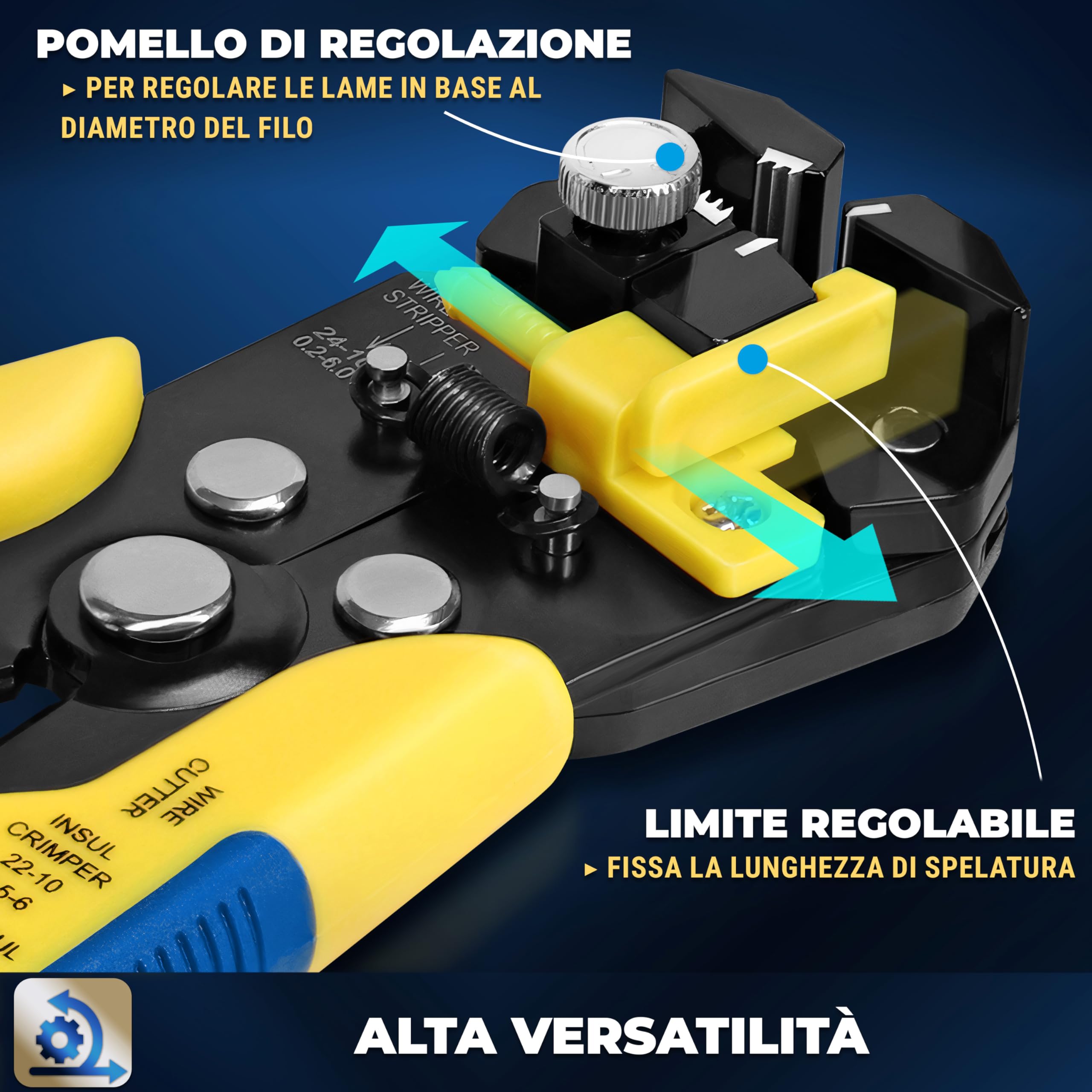 S&R Pinza Spelafili Automatica 205 mm 3 in 1 AWG 24-10 (0,2-6,0 mm²)