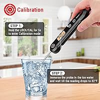 Vista 7 de ThermoPro Termómetro digital de lectura instantánea para carne para asar a la parrilla, termómetro impermeable para alimentos de cocina con Negro