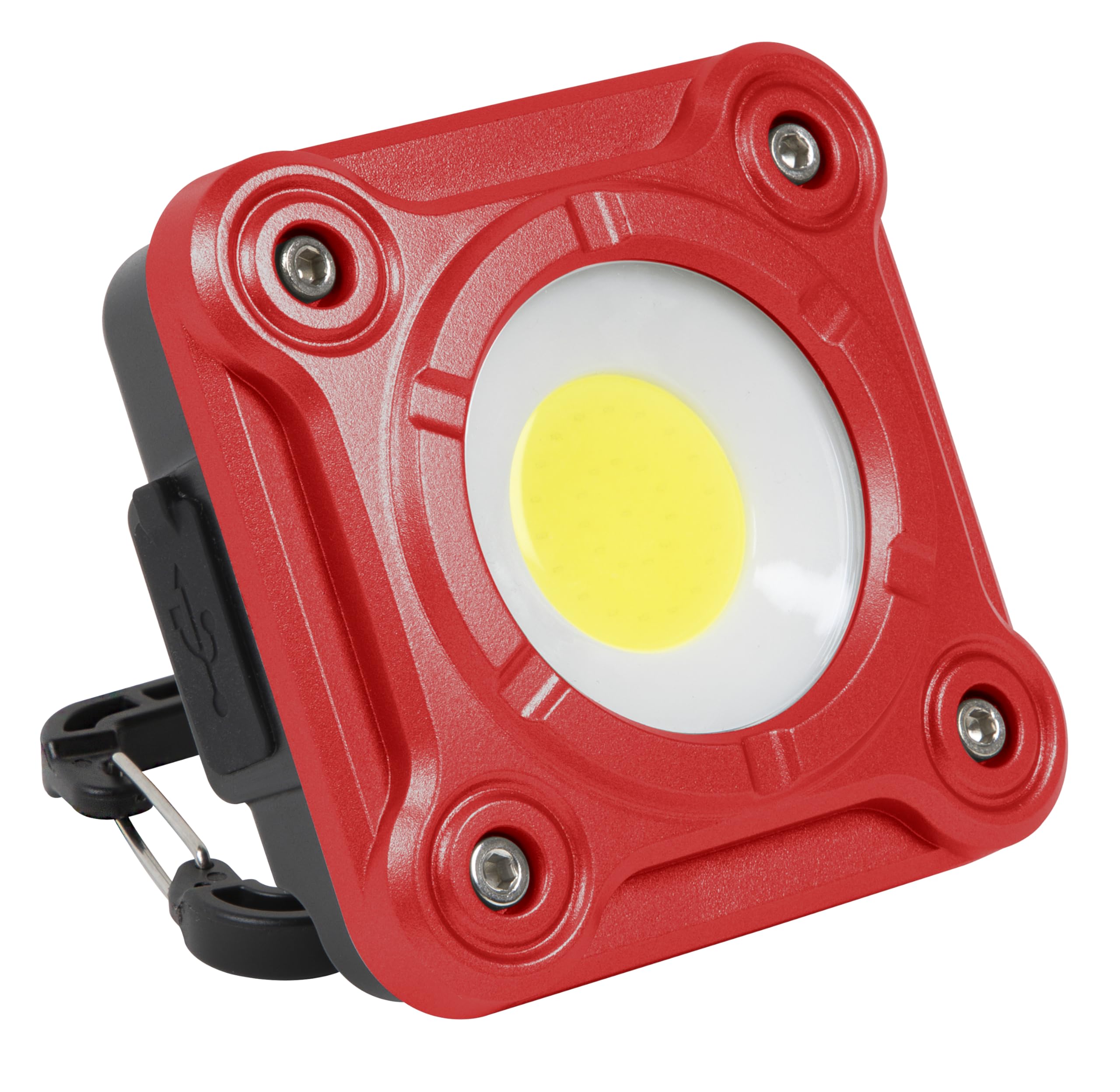 Sealey 10W COB LED Rechargeable Pocket Floodlight 1000 Lumens, with flip Out Magnetic Bracket- LED1000, Red