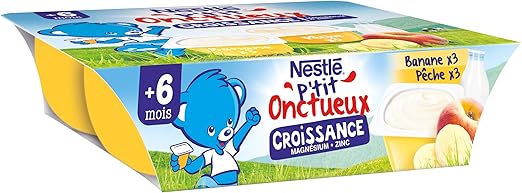 Nestle Bebe P Tit Onctueux Croissance Peche Banane Laitage Des 6 Mois 6 X 60g Pack De 8 48 Laitages Amazon Fr Epicerie