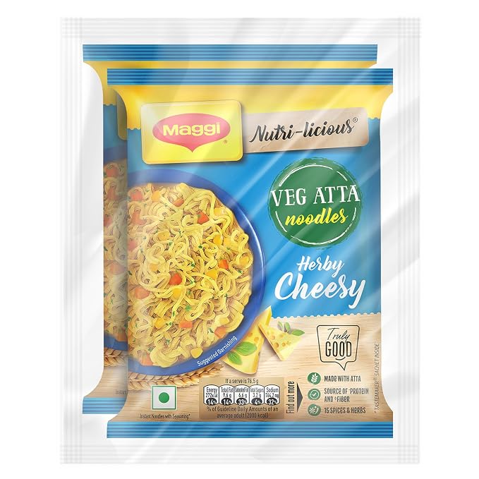 Maggi Nutri-Licious Herby Cheesy Veg Atta Noodles 76.5 Gm