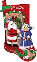 Vista 1 de Design Works Crafts Mr & Mrs Claus - Kit de calcetines de fieltro de The Yard