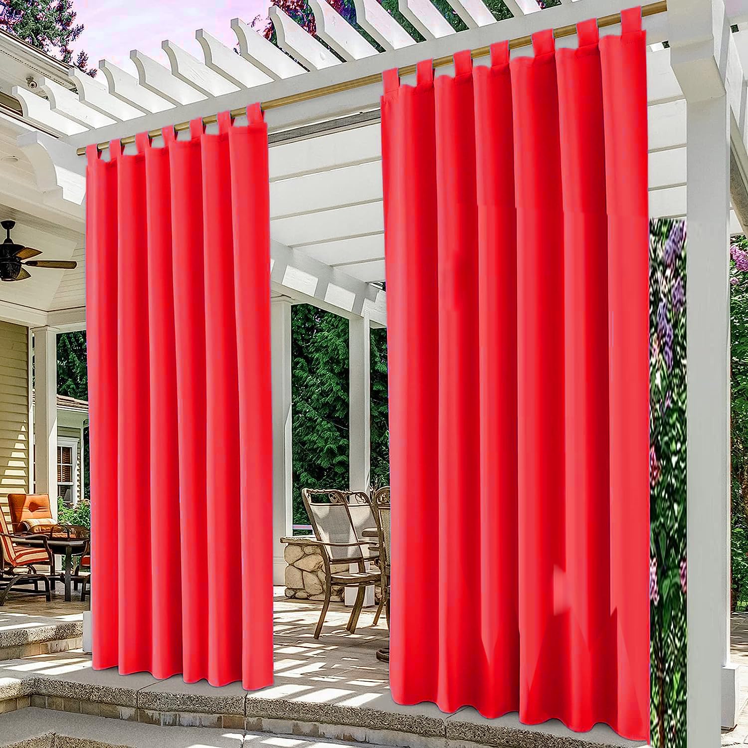 Waterproof Outdoor Curtains - Grey, 4.5x7 Feet (Pack of 2) -3 Waterproof Outdoor Curtains - Grey, 4.5x7 Feet (Pack of 2) -3