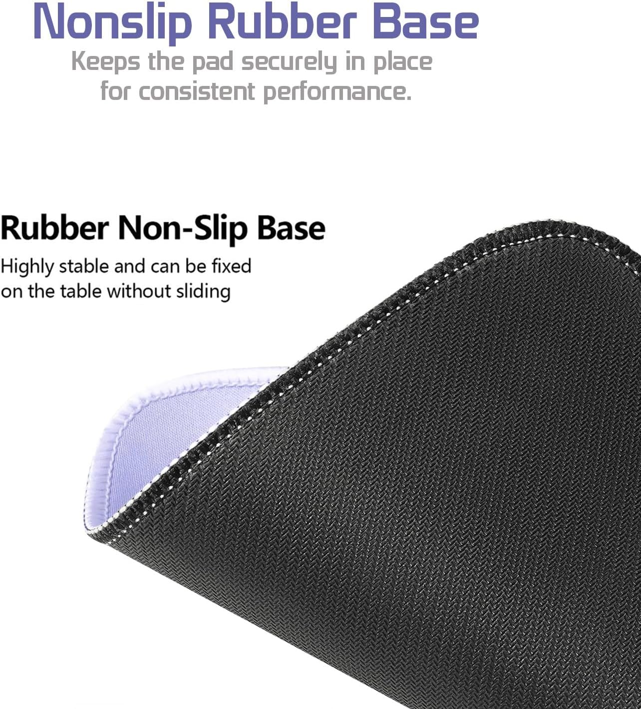 Light Purple 2XL Color Mouse Pad - Large (36''x18'') Gaming Desk Pad with Nonslip Rubber Base and Stitched Edges - Durable and Waterproof Design