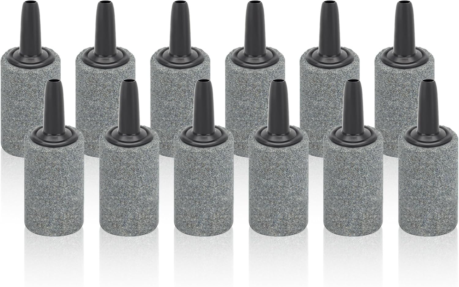 DaToo 1 Inch Aquarium Air Stones 12 Pack - Silicon Carbide Bubble Diffusers for Fish Tanks, Ponds, Hydroponics - Fine Bubbles, Durable Aerators