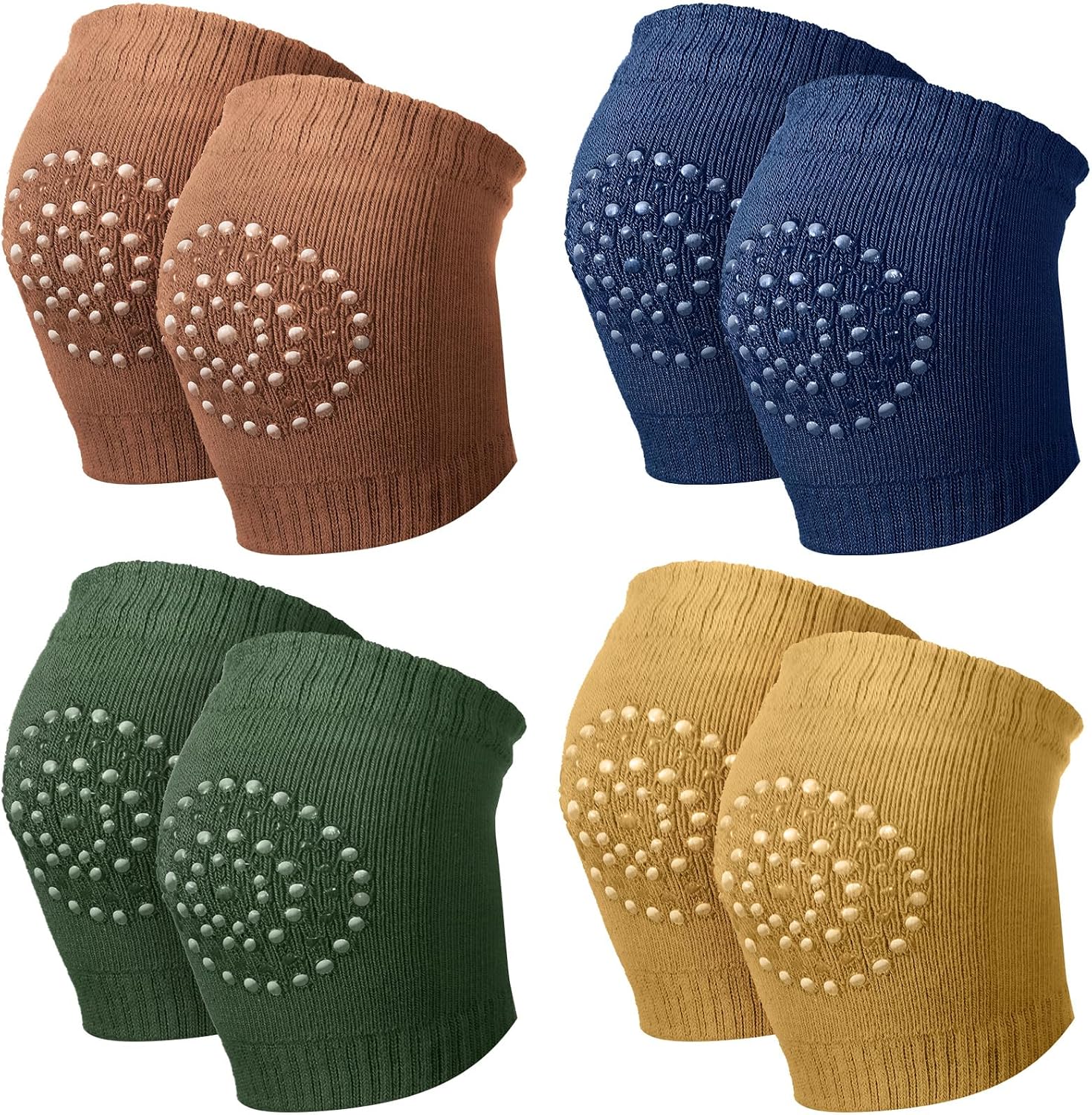 Haysandy 4 Pairs Baby Knee for Crawling Anti Slip Baby Crawling Pad Elastic Knee Sleeve Leg Toddler Warmer