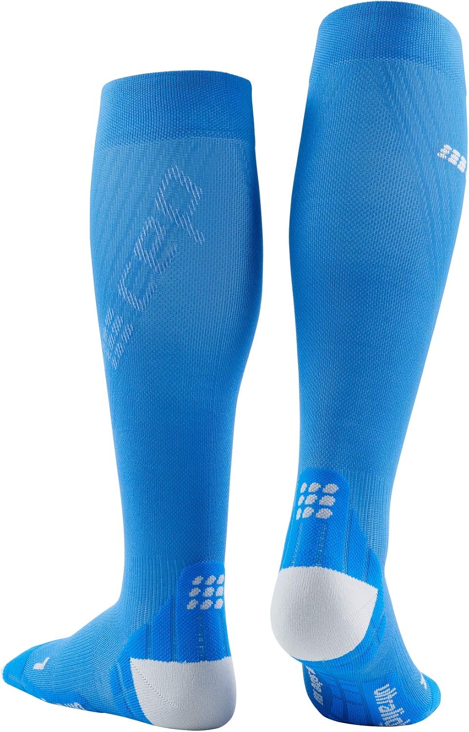 CEP Men's Ultralight Compression Tall Run Socks Electric Blue/Light Grey Size 3