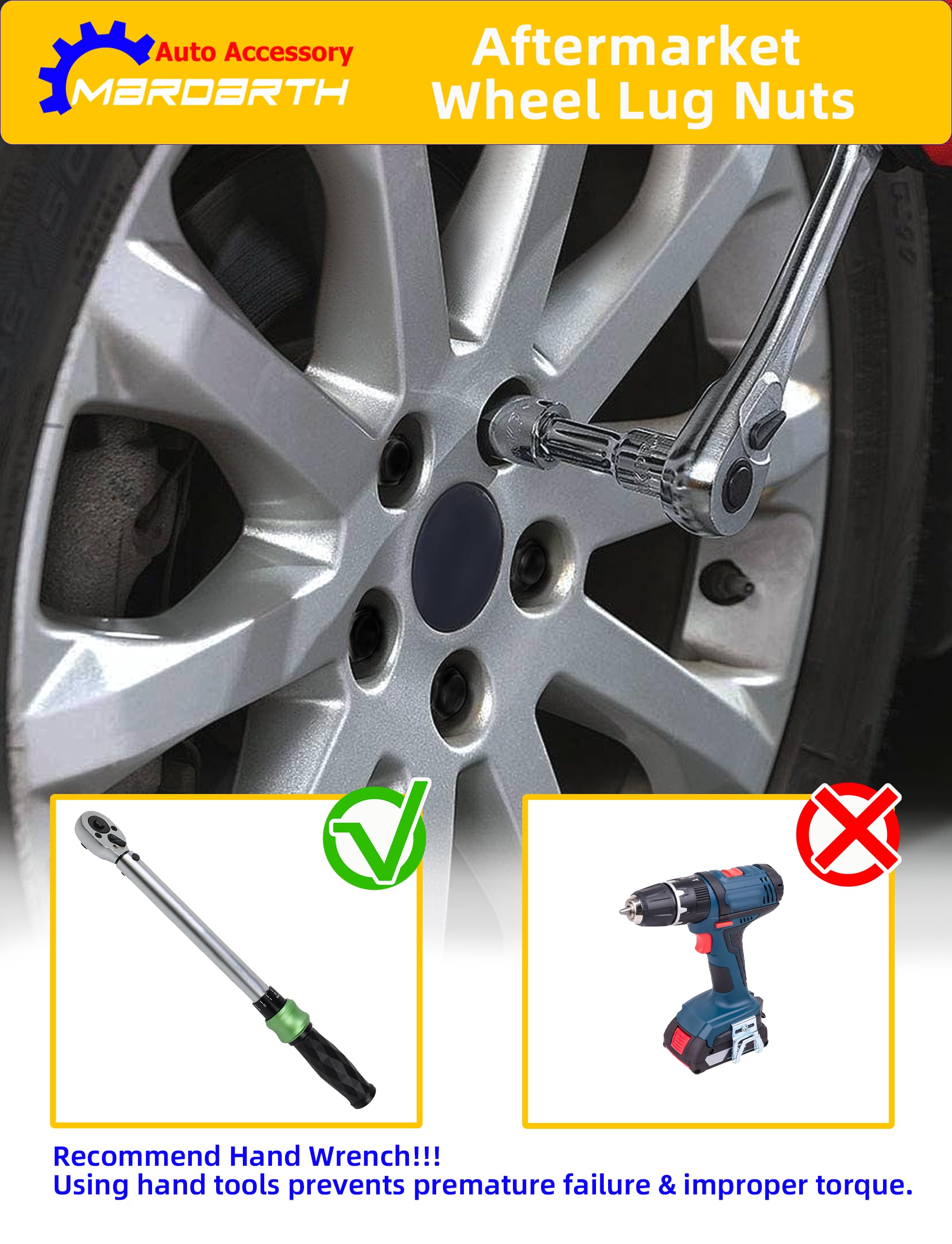 Set di 32 dadi scanalati 9/16-18 con bussola, compatibili con Dodge 1994-2011 Ram 2500 3500
