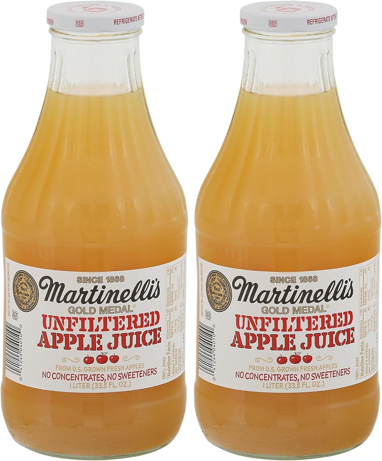 Martinelli's Juice Apple Unfiltered 33.8 FO (Pack of 2)