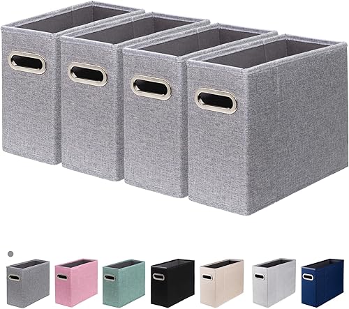 Vista 26 de Paquete de 4 organizadores de archivos tamaño carta, organizador de carpetas de archivos, caja de almacenamiento de tela, organizador de papel Verde