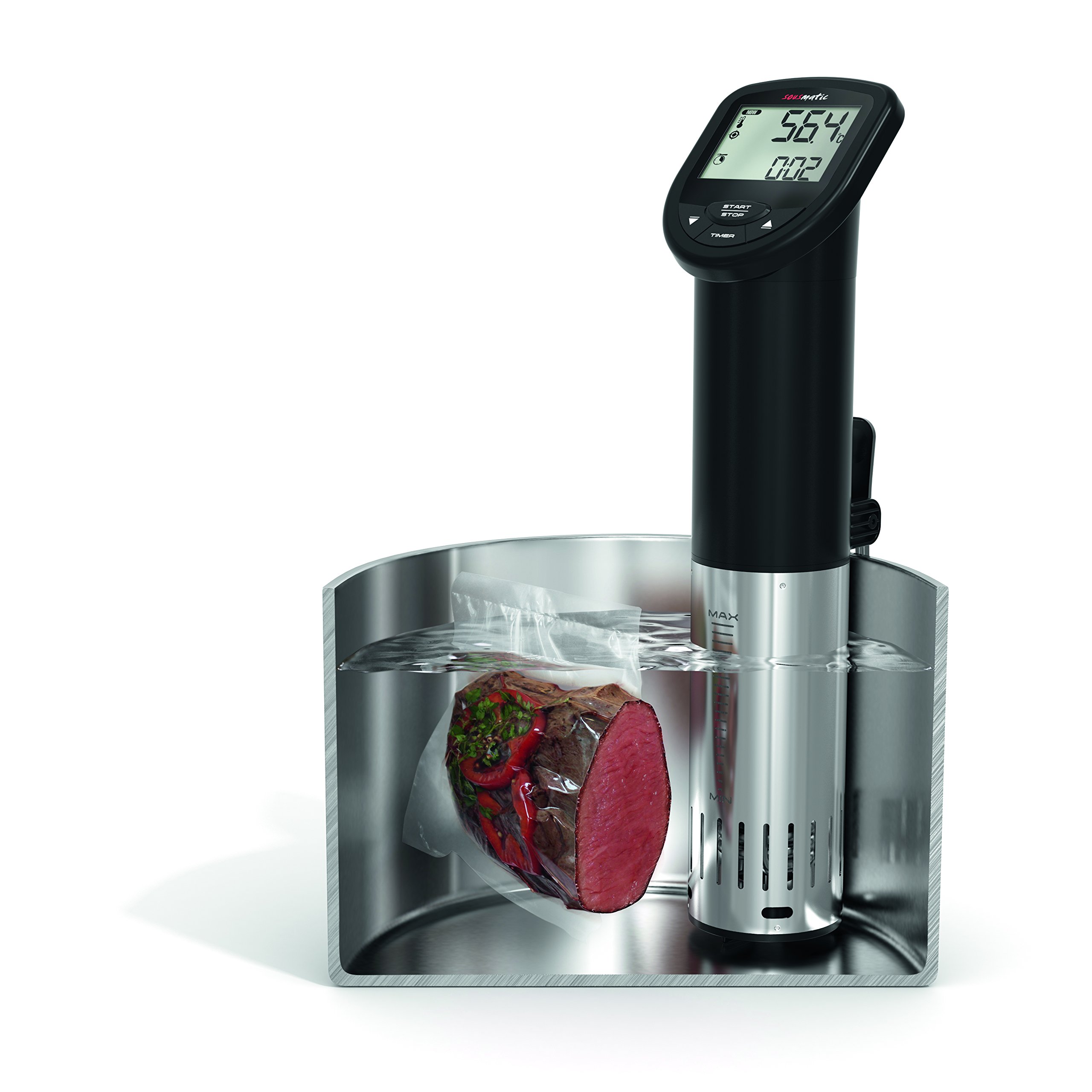 Tfa Dostmann Tfa 14.1550.01 Sousmatic Sous Vide Garer, 1200 W, 25 Litri, 0 Decibel, Stainless Steel, Nero, Taglia Unica