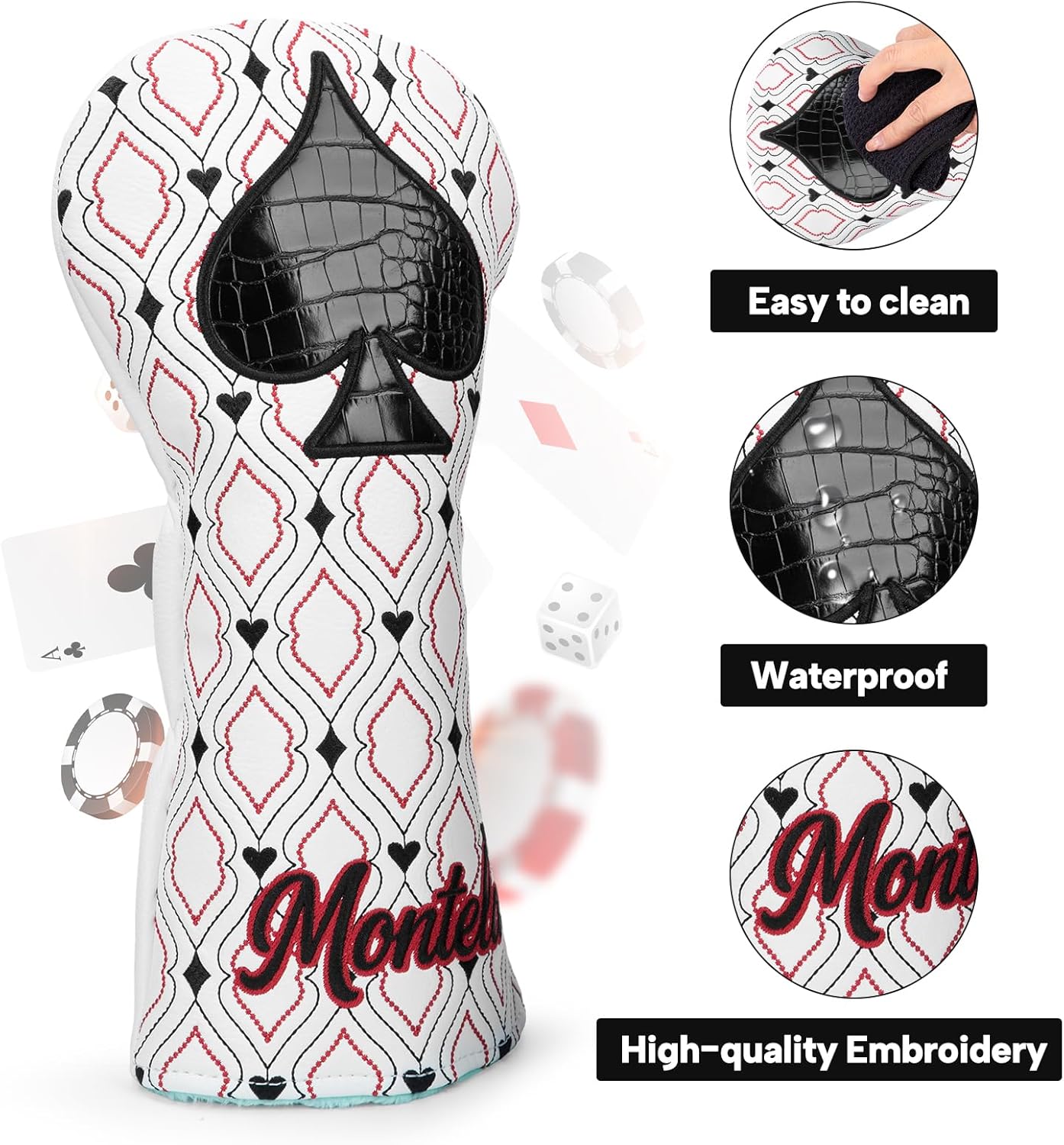 Golf Club Cover Poker Driver Headcover Fariway Wood Headcovers Hybrid Covers Leather Golf Head Cover for Most Brand