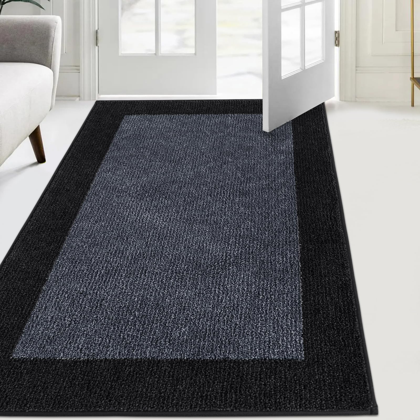 FCSDETAIL Dirt Trapper Indoor Door Mat 86 x 150 cm, Non-slip Entrance Rug, Machine Washable Dog Doormat, Inside Floor Mat for Entryway, Muddy Shoes & Paws