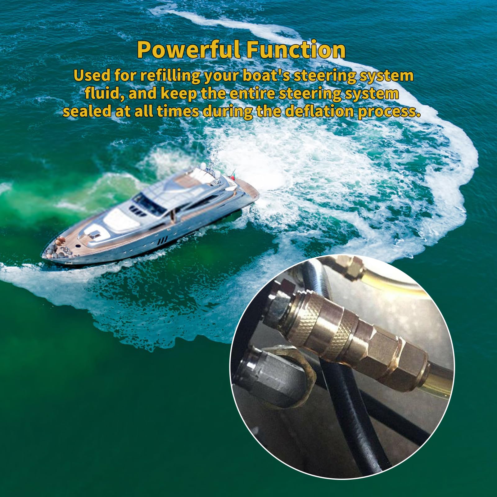 Kit Spurgo Per Sterzo Idraulico Barca - Tubo Riempimento E Sgonfiaggio Per Timoni Seastar, Accessorio Nautico - Foto 7