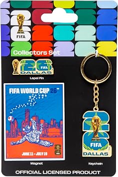 FIFA World Cup Host City Collector's Set Includes Lapel Pin, Keychain & Magnet Celebrates Your Favorite Host City