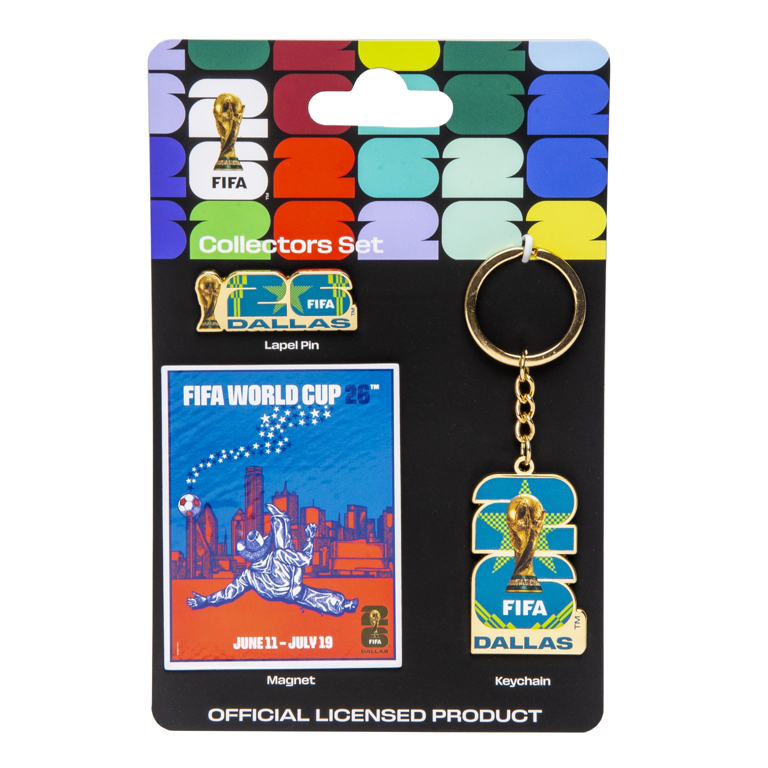 FIFA World Cup Host City Collector's Set – Includes Lapel Pin, Keychain &amp; Magnet – Celebrates Your Favorite Host City