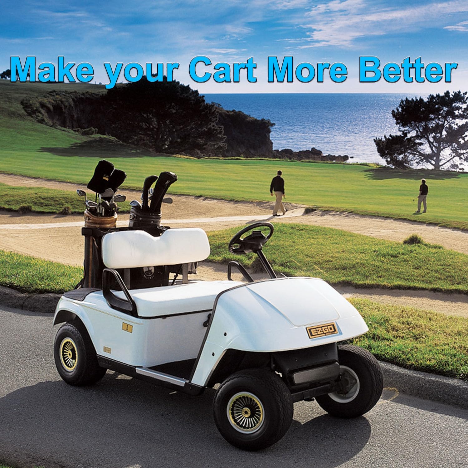 ZLX&LU EZGO TXT Front Emblem, Golf Cart Replacement Decal, EZGO Name Plate and Fornt Badge, TXT Golf Cart Accessories, OEM#: 71037G02, 9.25" X 2.7"