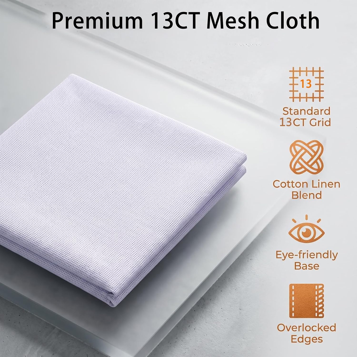 3pcs /3sizes Needlepoint Canvas 13-Mesh Cotton, White Pure Cotton Cross Stitch& Embroidery Blank Mesh Cloth for Knit Crochet Projects and DIY Embroidery Crafts (3Pcs)