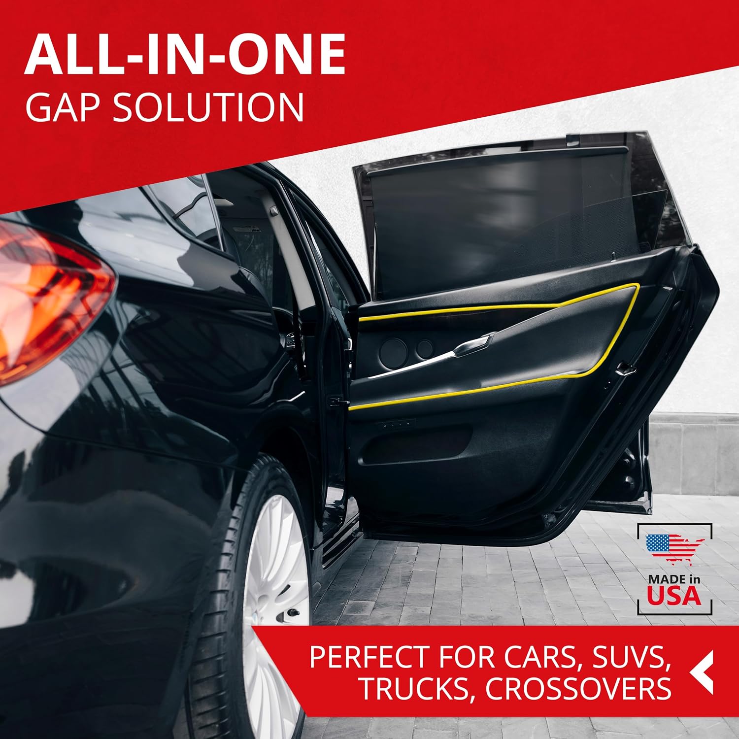 All-Fit Automotive Car Gap Filler – 10 Ft Yellow Trim Molding - Made in USA – Award Winning Universal Car Interior Accessories for Dashboards, Panels, & Air Vents – Easy DIY Installation