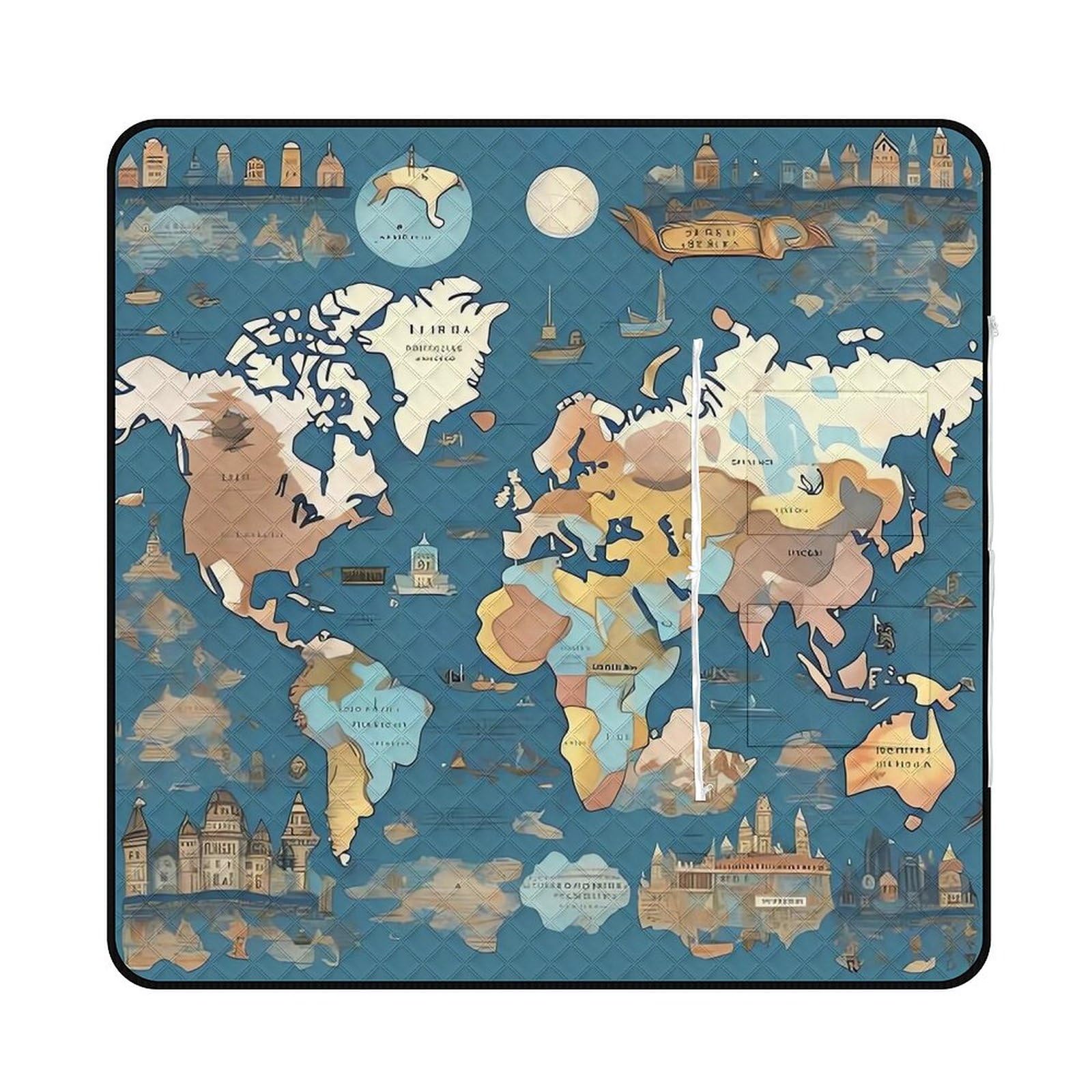 Couverture de pique-nique imperméable pliable grand format tapis de sol extérieur zippé