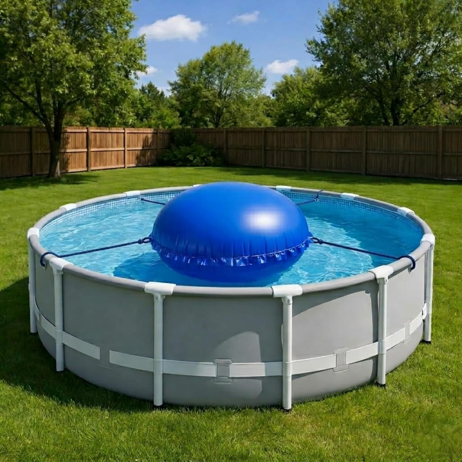 60" Round Pool Pillow for Above Ground Pools, Heavy Duty Inflatable Air Pillow for Pool Winterizing, Cold-Resistant PVC