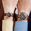 Relojes de Pareja OLEVS para San Valentín, Set de 2 para Él y Ella, con Correa de Cuero, Cronógrafo, Diamantes, Regalo Romántico para Bodas de Enamorados 5