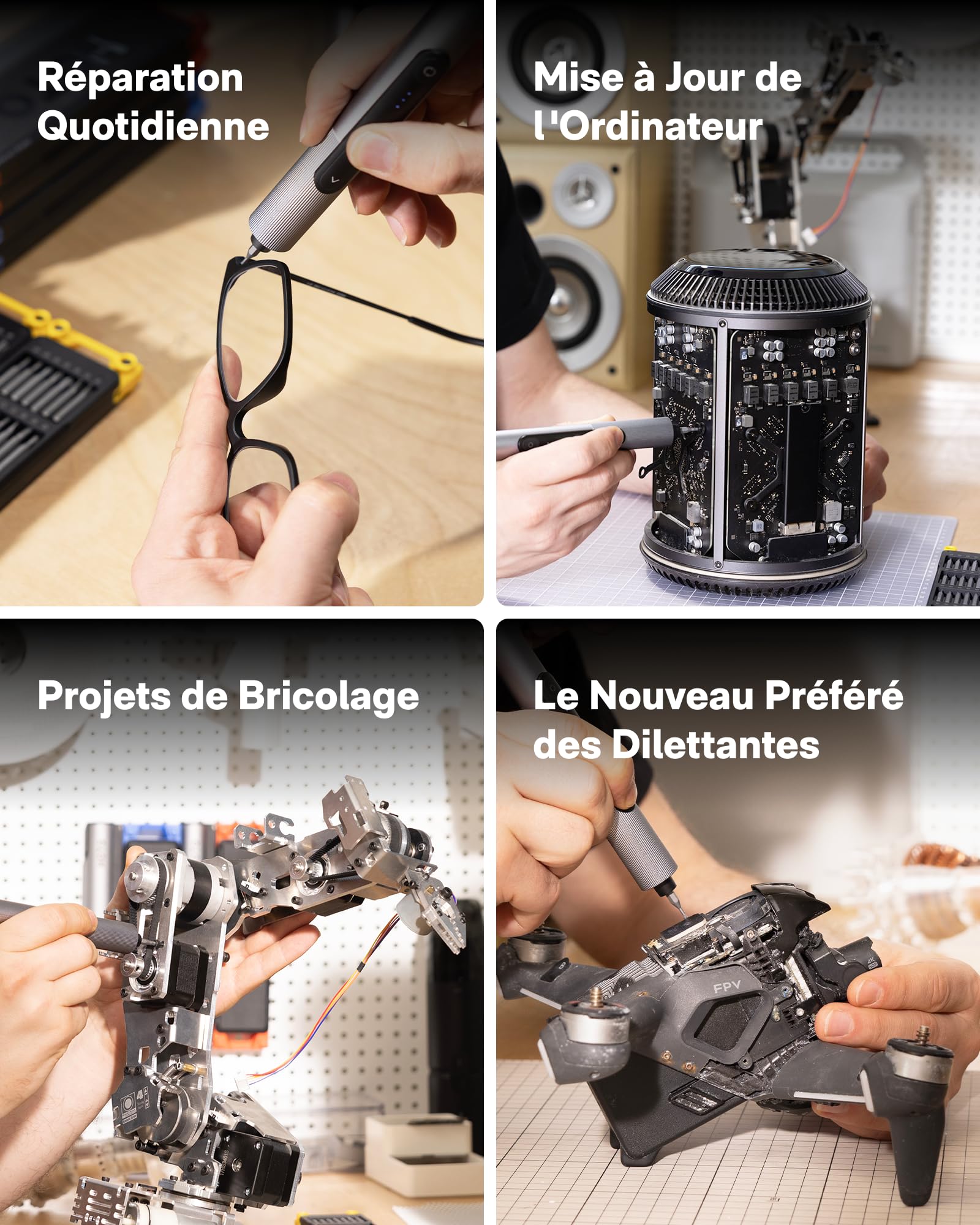 HOTO SNAPBLOQ S-A01 Tournevis Électrique Magnétique Précis 3 couples | Outil pour réparer téléphone, ordinateur portable, lunettes et montres
