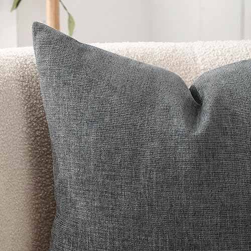 Miniatura 2 de Jepeak - Juego de 2 fundas de cojín decorativas de chenilla de 26 x 26 pulgadas, 2 fundas de cojín euro suaves, fundas de cojín modernas de estilo