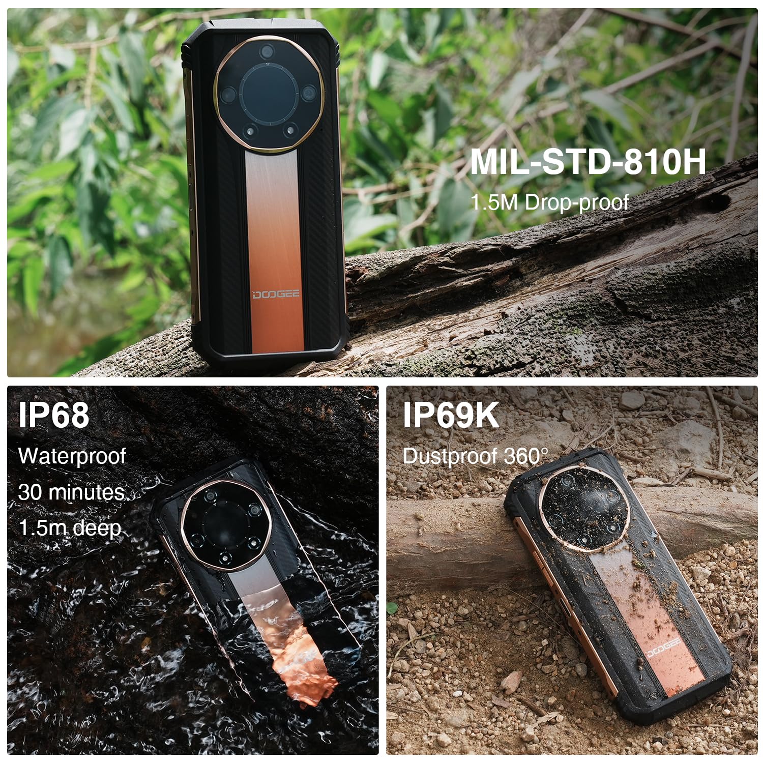 S110 Outdoor Mobile Phone Without Contract, Helio G99 22GB + 256GB (TF 2TB), 10800mAh 66W Outdoor Smartphone 6.6 Inch FHD+ 120Hz, 50MP + 24MP Night Vision IP68 Waterproof Mobile Phone 4G/OTG