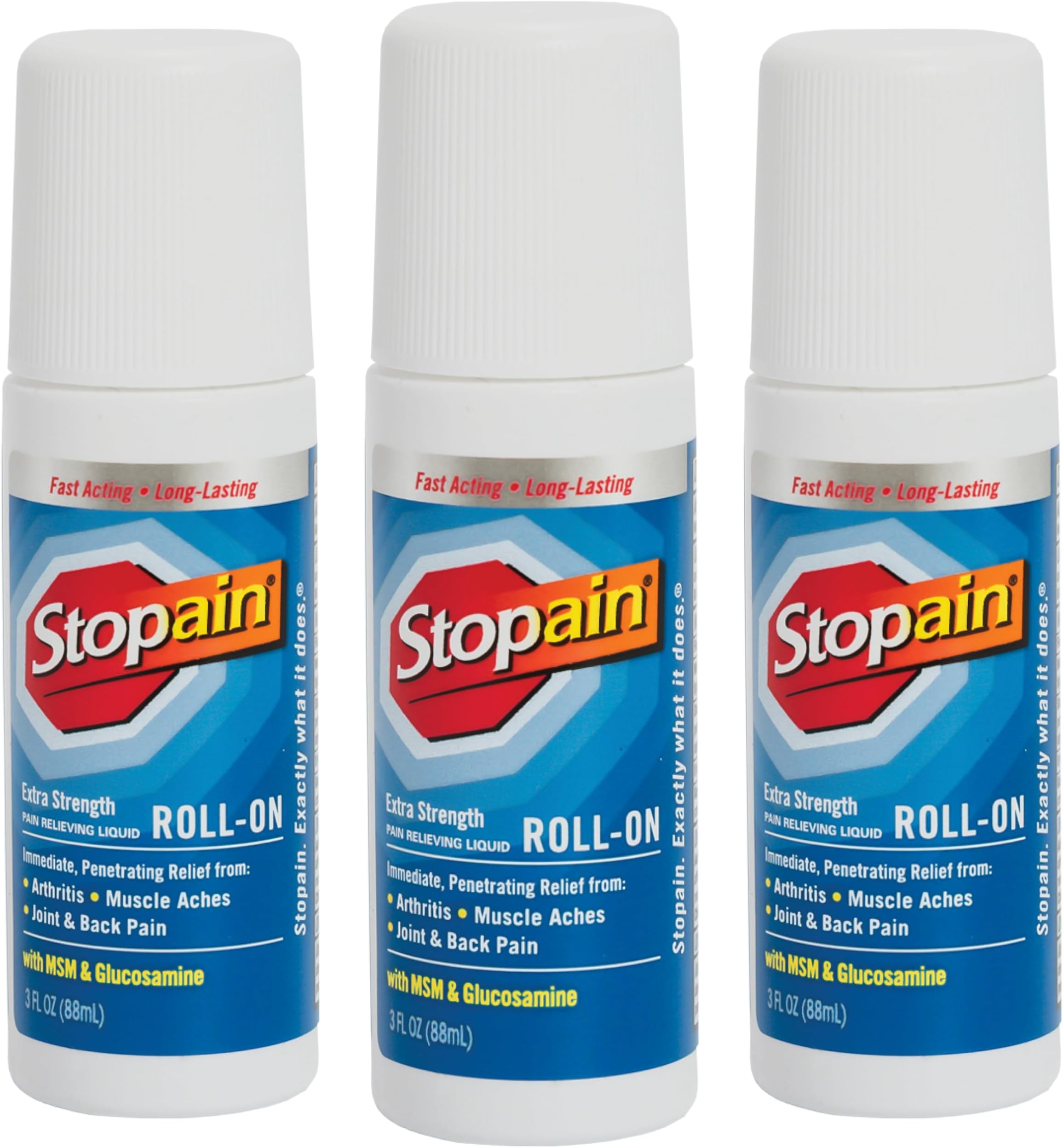 Stopain Extra Strength Roll-On Triple Pack, 9 Fluid Ounce