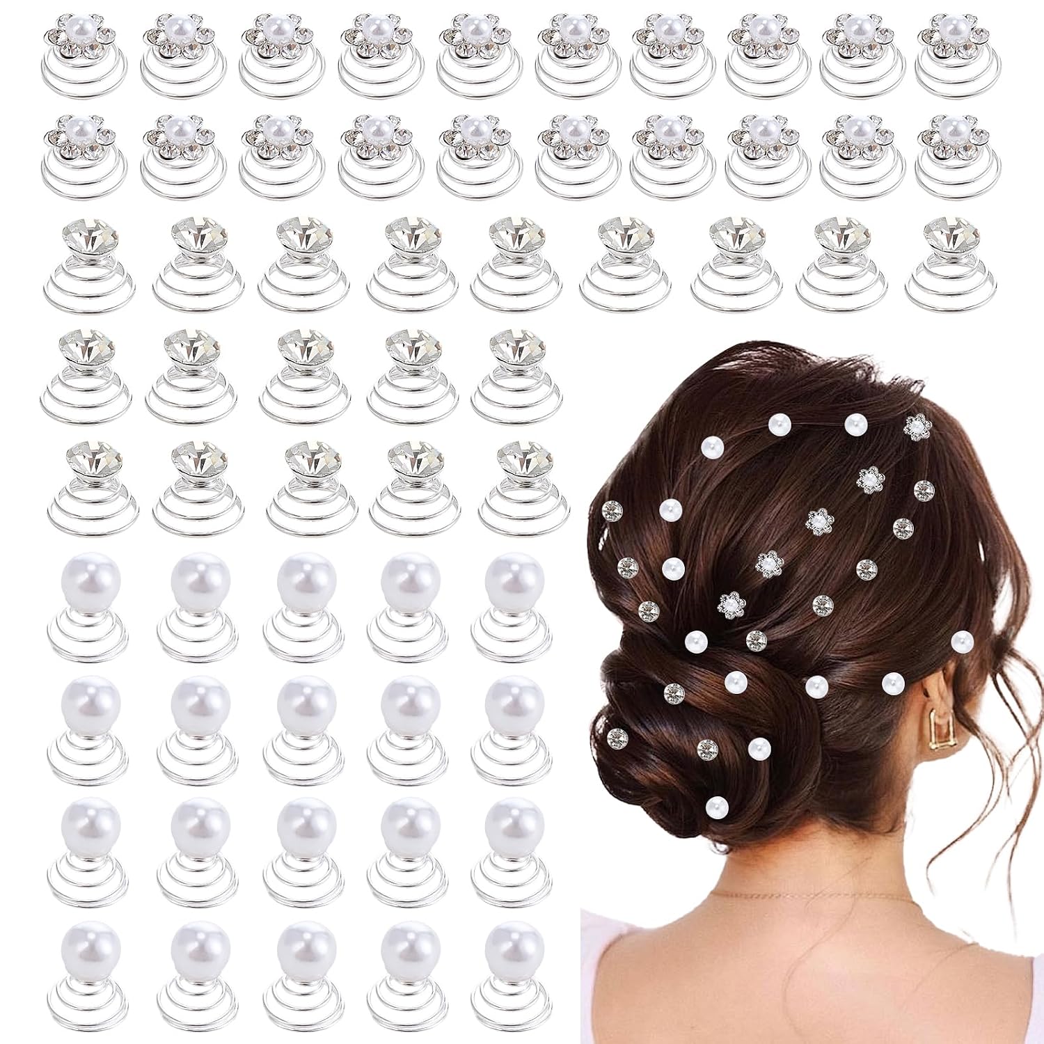Rhinestone Crystal Hair Pins Set for Bridal Parties