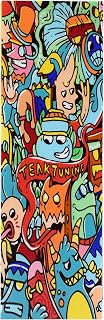Teak Tuning Fingerboard Deck Graphic, Bubble Bushings & Monsters - Adhesive Graphics to Customize Your 35mm Fingerboard Deck - 110mm Long, 35mm Wide - Waterproof Vinyl - Includes Mini File
