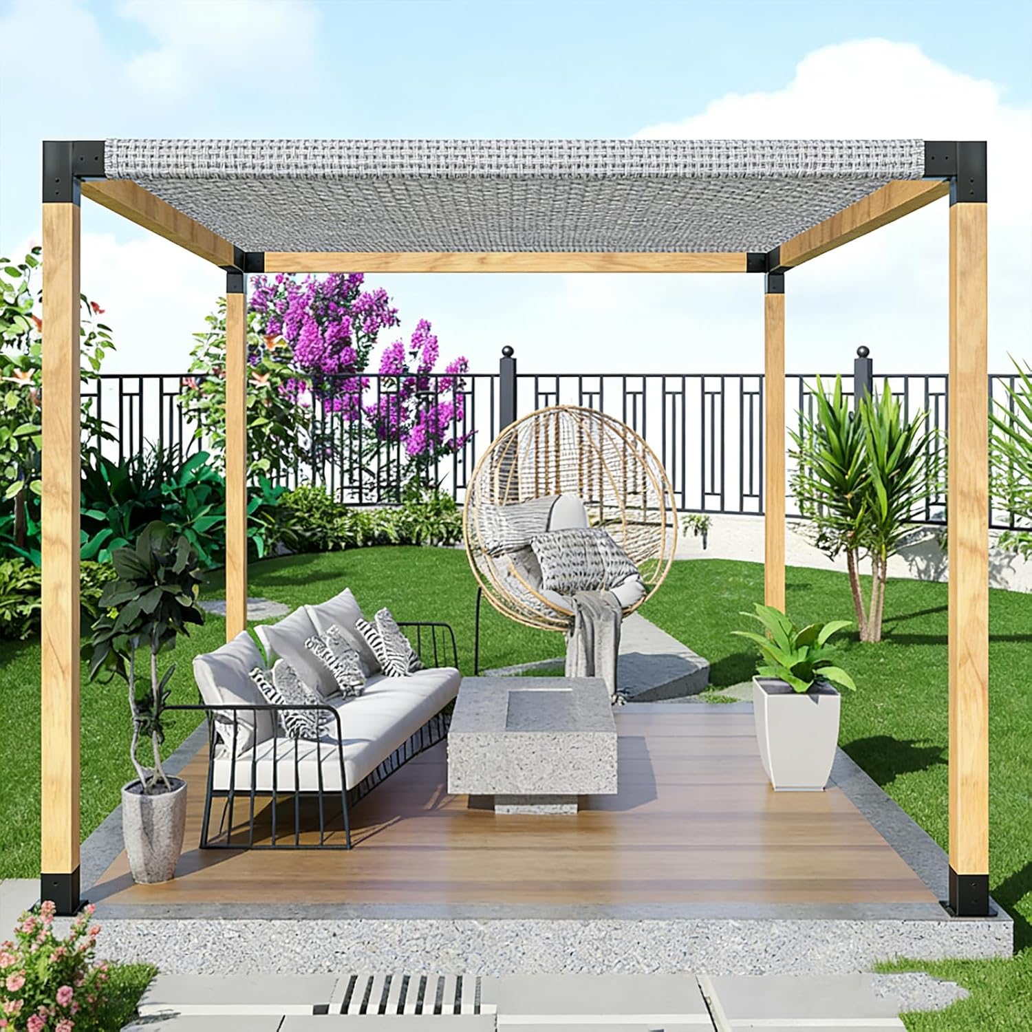 Generic Pergola Kit 3-Way Right Angle Corner Bracket Woodworks DIY Post Base Kit Metal Gazebo Kits Pergola Brackets for Gardens Pergolas Courtyard