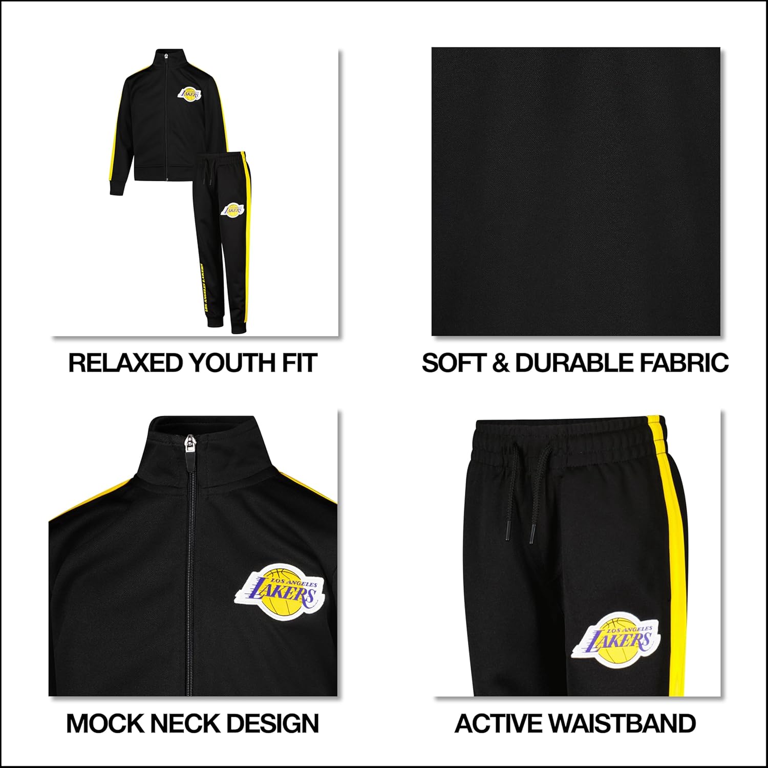Ultra Game Youth NBA Official Super Soft Full Zip Active Track Jacket and Pants Set - Image 6