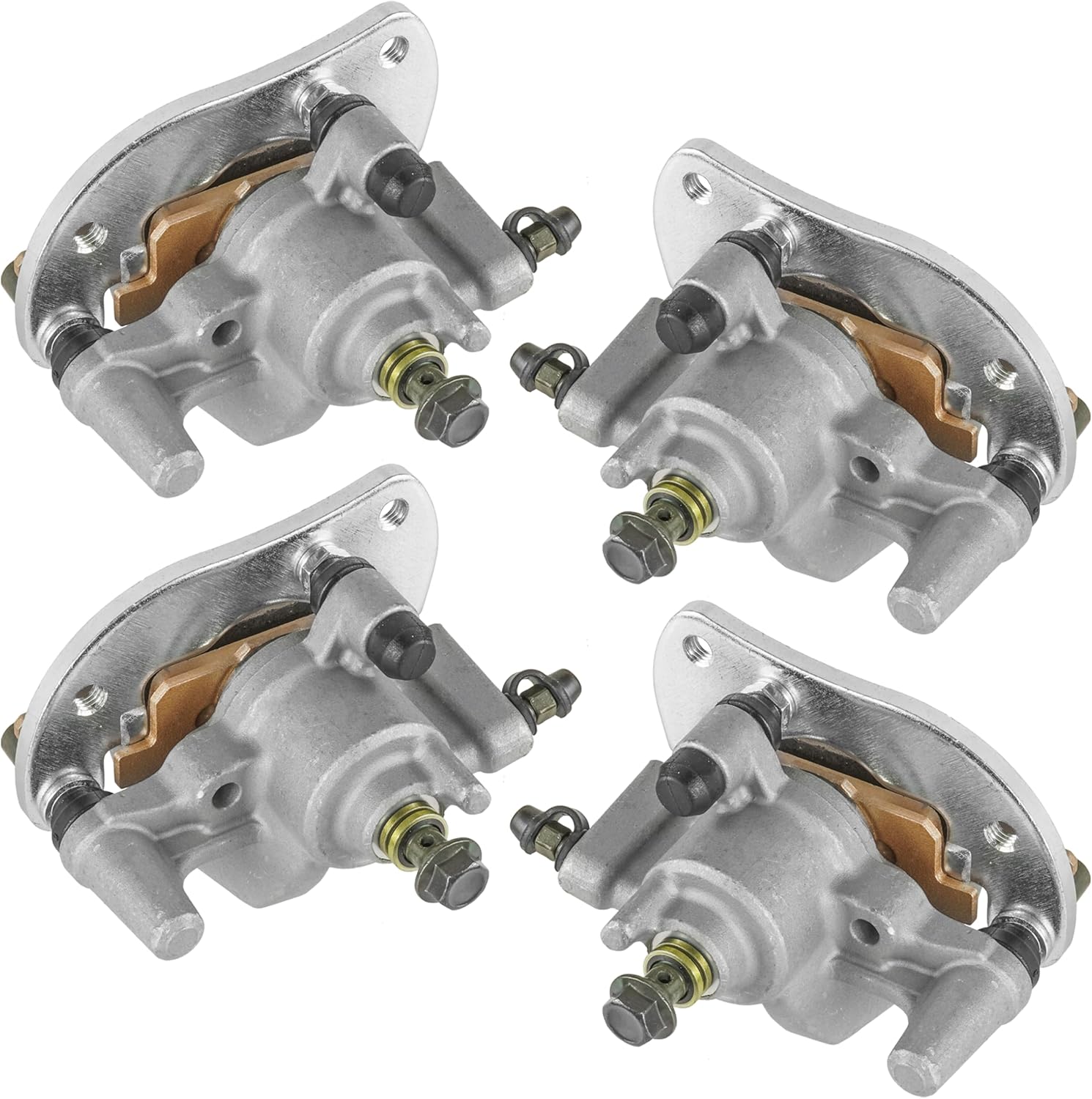 Caltric Front and Rear Left Right Brake Caliper Compatible with Yamaha Grizzly 700 YFM700 2007 2008 2009 2010 2011 2012-2026