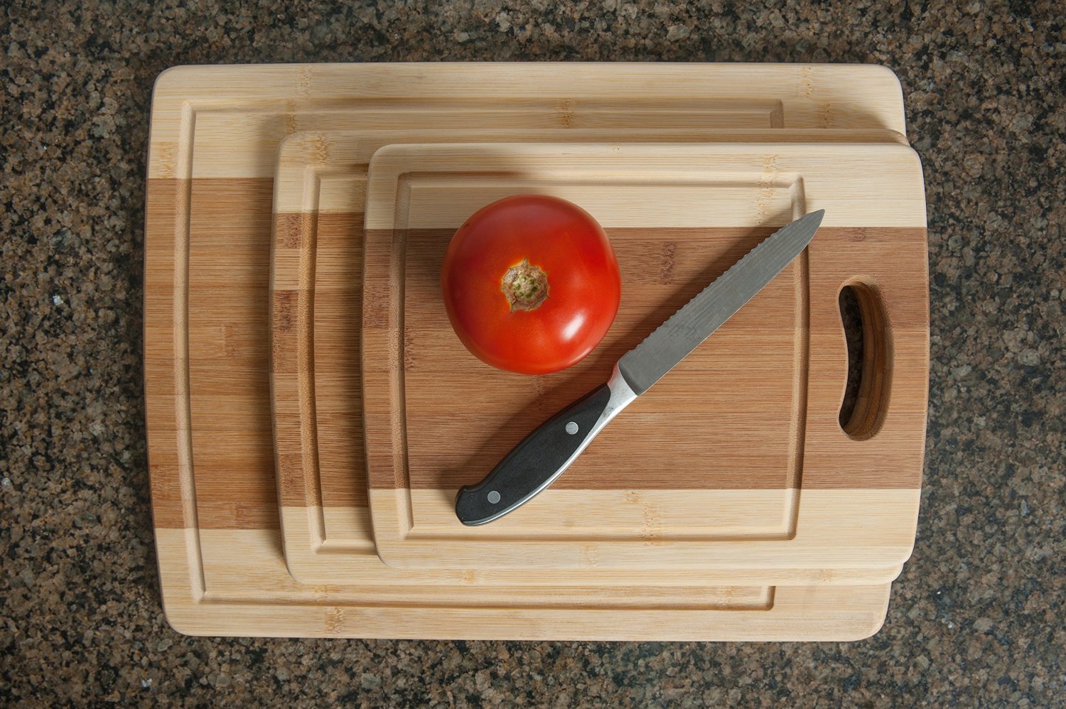 Organic Bamboo Cutting Board 3PC Set, Heim Concept Various Convenient Sizes Eco- Friendly Bamboo Premium Wood Chopping Board With Drip Groove by Heim Concept