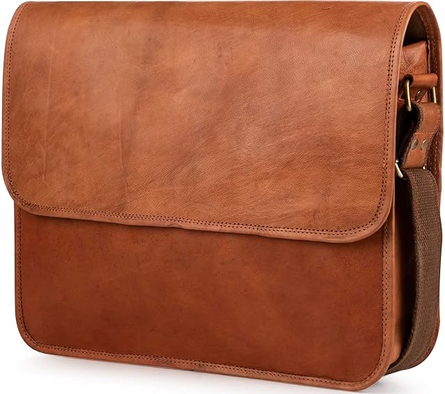 Berliner Bags Torba na ramię Ghent ze skóry, torba listonoszka, torba na laptopa o przekątnej ekranu 15 15,4 cala, skórzana torba dla mężczyzn i kobiet, styl vintage, brązowa