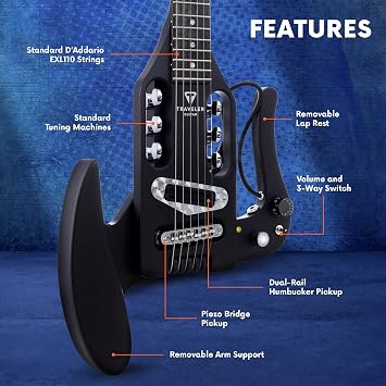 Traveler Guitar Acoustic Guitar 6 String Pro-Series Mod-X (Matte Black), Right, (PSM BKM)