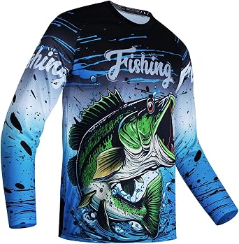 Weimostar Fishing Shirts for Men Long Sleeve Sun Protection Funny Tee T-Shirt