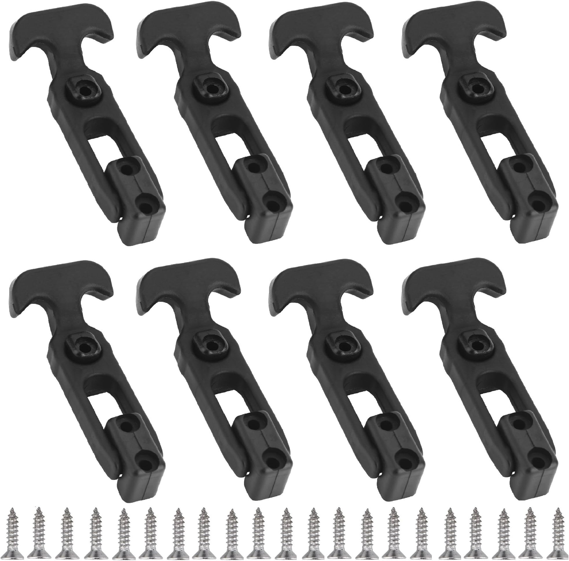 Creatyi 8 PCS Rubber Flexible T-Handle Draw Latches,for Tool Box,Cooler, Golf Cart, Engineering Machine Hood or Farm Machinery