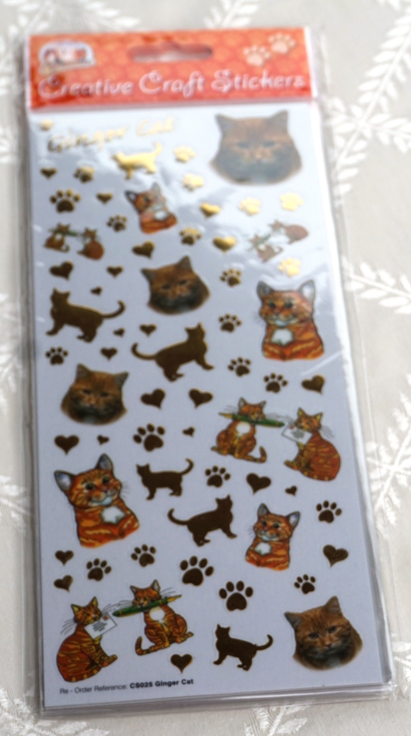 Faithful Friends Orange Cat Breed Craft Stickers - Ginger Cat - For Scrapbooking, Card Craft Etc