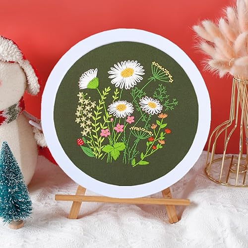 Dimension Kit de iniciación de bordado para principiantes para adultos con patrón, kits de punto de cruz estampados, kit de bordado para