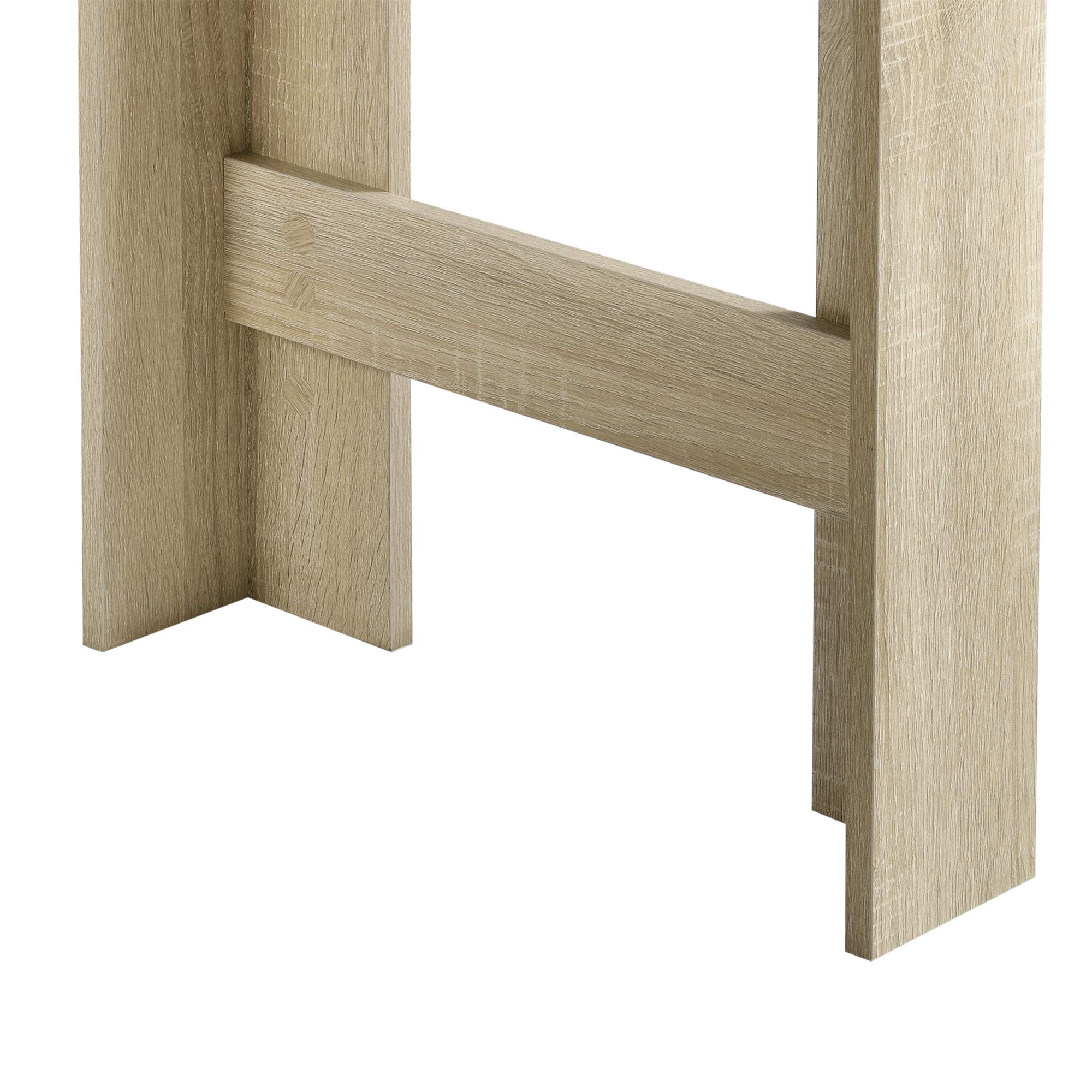 [en.casa] Bartisch Kouvola Bistrotisch Esstisch 110 x 50 x 103 cm Küchentisch Küchentheke mit 3 Fächern Stehtisch Bartheke für Esszimmer Wohnzimmer Küche Eicheoptik
